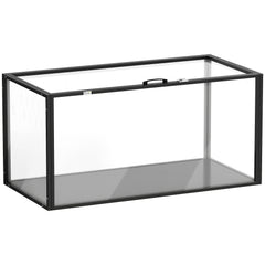 Cage pour Hamster Habitat Rongeurs Transparent de Vue Panoramique 360° Anti-Mordillage 105x51x51cm Noir