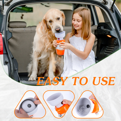 28 oz Portable Dog Water Bottle with One-Hand Dispenser — Orange