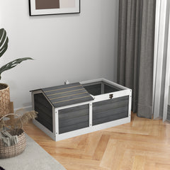 Maison enclos cage pour petit animal tortue avec 2 espaces 86 x 54 x 43 cm - bois de sapin