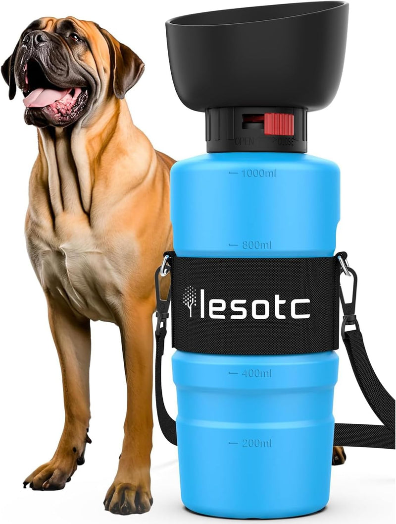 34 oz Leak-Proof Portable Dog Water Bottle with Flip Dispenser