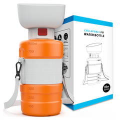 28 oz Portable Dog Water Bottle with One-Hand Dispenser — Orange