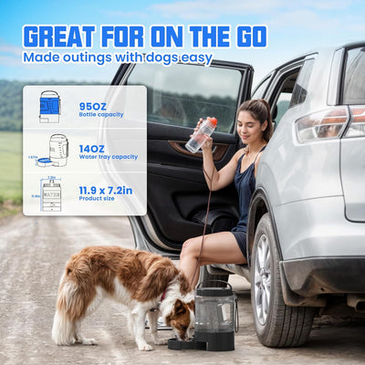 95 oz Large Capacity Dog Travel Water Bottle — Hiking & Road Trips