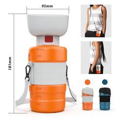 28 oz Portable Dog Water Bottle with One-Hand Dispenser — Orange