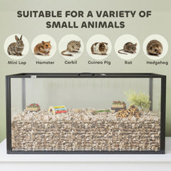 Cage pour Hamster Habitat Rongeurs Transparent de Vue Panoramique 360° Anti-Mordillage 105x51x51cm Noir