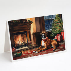 Boxer Cozy Christmas Greeting Cards Pack of 8