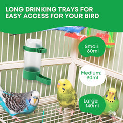 Rooster Farms 5x Bird Cage Water Dispenser Drinker for Pet Parrot Budgie Aviary