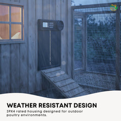 Rooster Farms Automatic Chicken Coop Door - Battery Timer Anti Pinch Safety