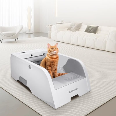 BEAUGATHER Self Cleaning Litter Box Upgraded Automatic Cat Litter Box Self Cleaning That Can Use Clumping Cat Litter Smart Cat Litter Box Anti Pinch and Odorless Electric Litter Box