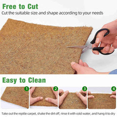Reptile Terrarium Liner Coconut Fiber Mat Tortoise Carpet Pet Hamster Bedding