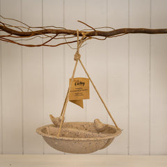 Earthy Coffee Husks Hanging Bird Bath And Feeder (27cm)