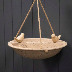 Earthy Coffee Husks Hanging Bird Bath And Feeder (27cm)