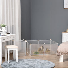 Enclos parc modulable pour petits animaux 12 panneaux pour lapin, hamster, chiot, cochon 105 x 105 x 45 cm blanc